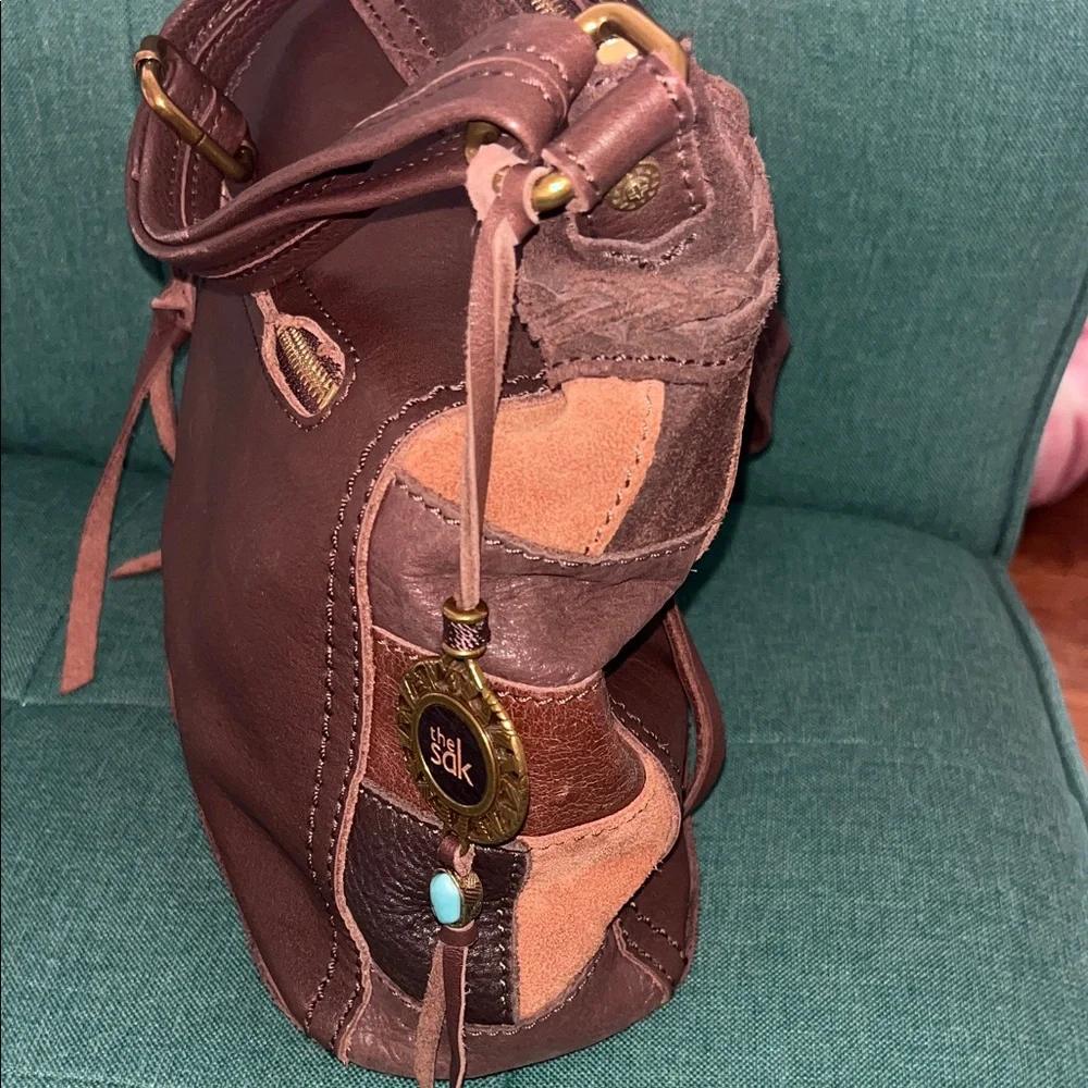 The Sak Leather Patchwork Shoulder Bag